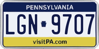 PA license plate LGN9707