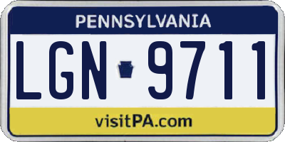 PA license plate LGN9711