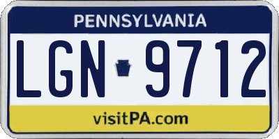 PA license plate LGN9712