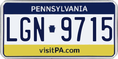 PA license plate LGN9715