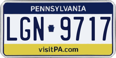 PA license plate LGN9717