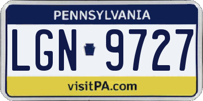 PA license plate LGN9727