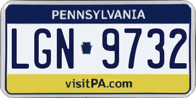 PA license plate LGN9732