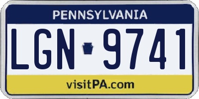 PA license plate LGN9741