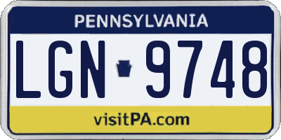 PA license plate LGN9748