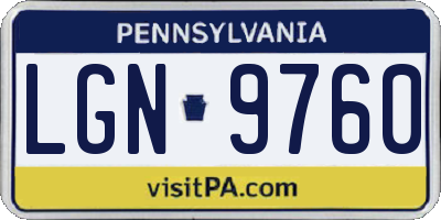 PA license plate LGN9760