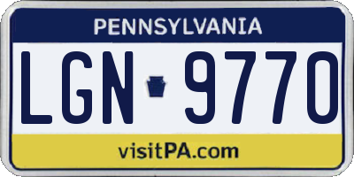 PA license plate LGN9770