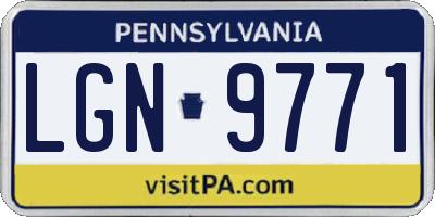 PA license plate LGN9771