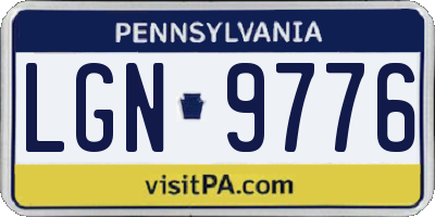 PA license plate LGN9776