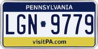 PA license plate LGN9779