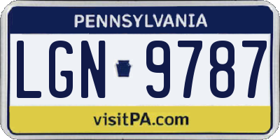 PA license plate LGN9787