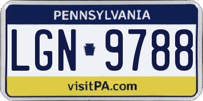 PA license plate LGN9788