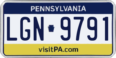 PA license plate LGN9791