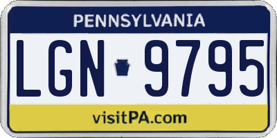 PA license plate LGN9795