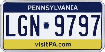PA license plate LGN9797