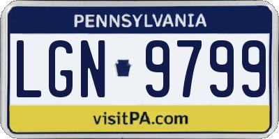 PA license plate LGN9799