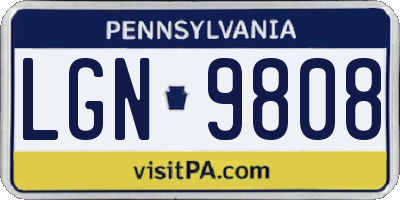 PA license plate LGN9808