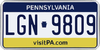 PA license plate LGN9809