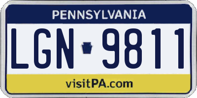 PA license plate LGN9811