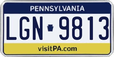PA license plate LGN9813
