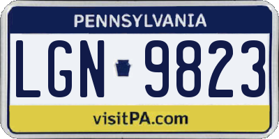 PA license plate LGN9823