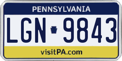 PA license plate LGN9843