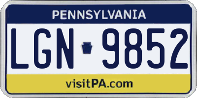 PA license plate LGN9852