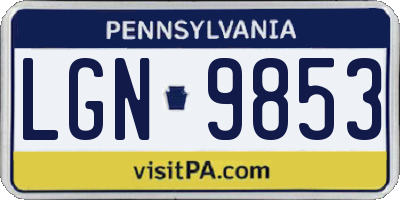PA license plate LGN9853