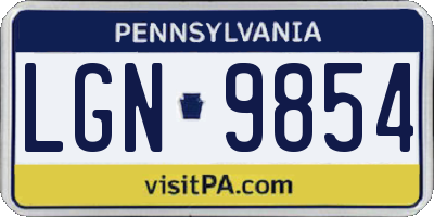 PA license plate LGN9854