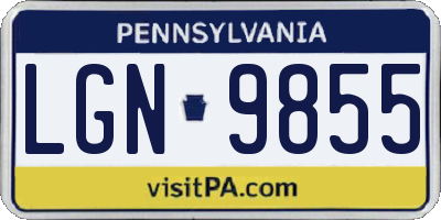 PA license plate LGN9855
