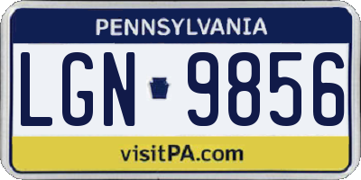 PA license plate LGN9856