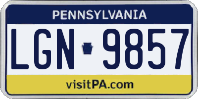 PA license plate LGN9857