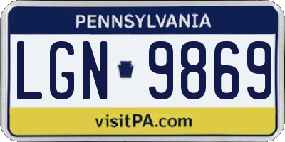 PA license plate LGN9869