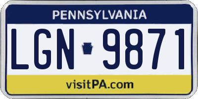 PA license plate LGN9871