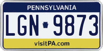 PA license plate LGN9873