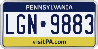 PA license plate LGN9883