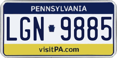 PA license plate LGN9885