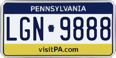 PA license plate LGN9888