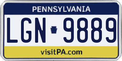 PA license plate LGN9889