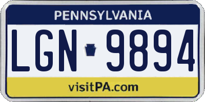 PA license plate LGN9894