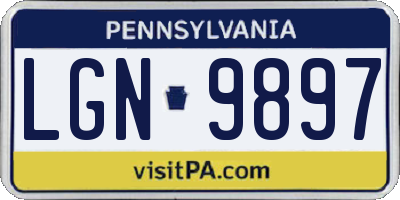 PA license plate LGN9897