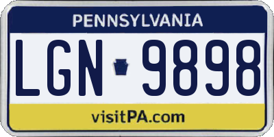PA license plate LGN9898
