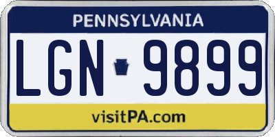 PA license plate LGN9899