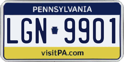 PA license plate LGN9901
