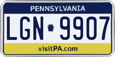 PA license plate LGN9907