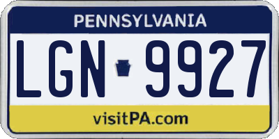 PA license plate LGN9927