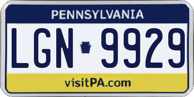 PA license plate LGN9929
