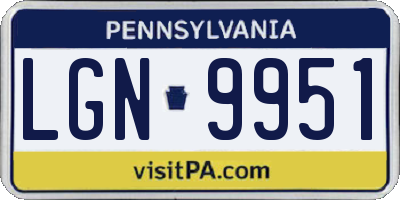 PA license plate LGN9951