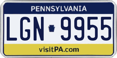 PA license plate LGN9955