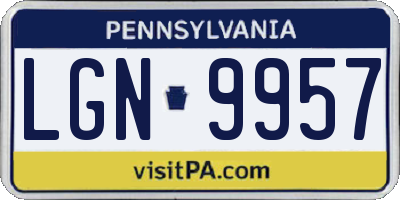 PA license plate LGN9957